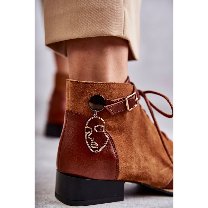 Damskie Skórzane Botki Trzewiki Maciejka 5743A-29 Brązowe 1