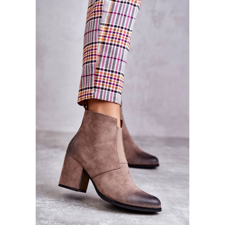 PL4 Klasyczne Zamszowe Botki La.Fi 260035DTA-SU Beżowe beżowy 1