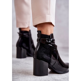 PL4 Modne Lakierowane Botki La.Fi 260037B-LA Czarne 2