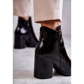 PL4 Damskie Lakierowane Botki Na Suwak La.Fi 260039B-LA Czarne 2