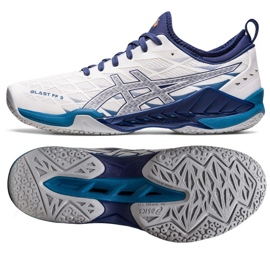Buty do piłki ręcznej Asics Blast Ff 3 M 1071A076 100 białe granatowe 1