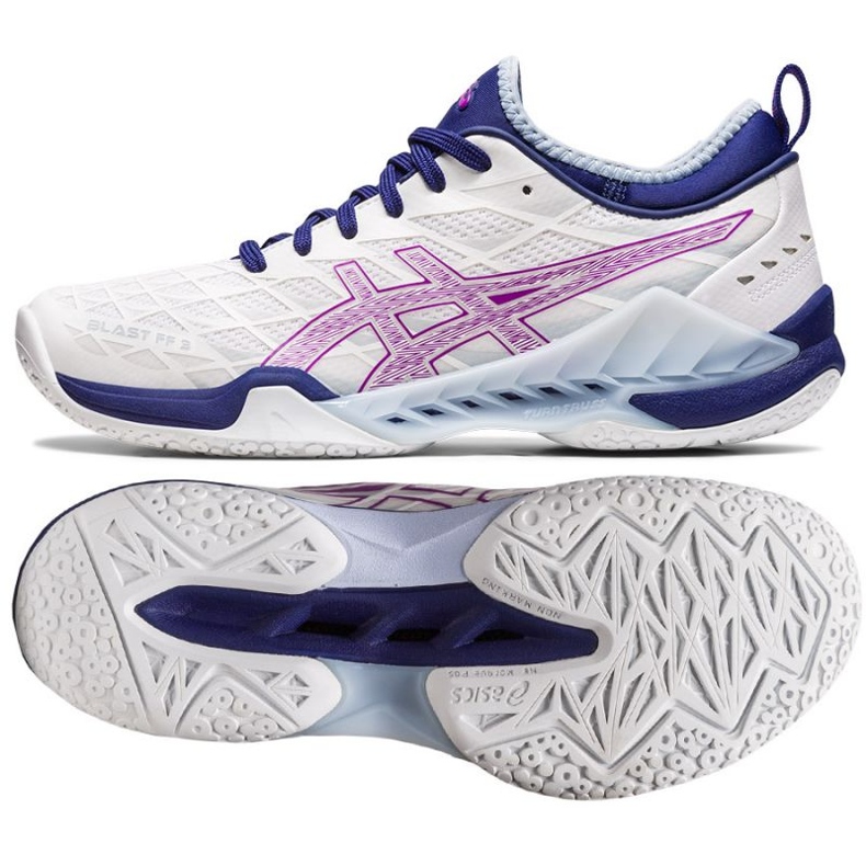 Buty do piłki ręcznej Asics Blast Ff 3 W 1072A080 100 białe 1