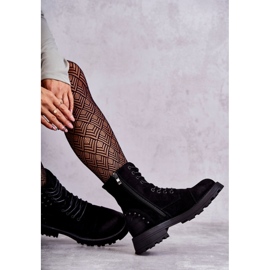 Zamszowe Botki Z Ćwiekami Czarne Palmira 2