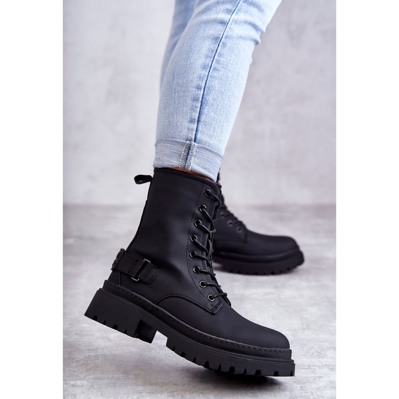 Damskie Botki Ocieplane Na Suwak Czarne Fabiola 1