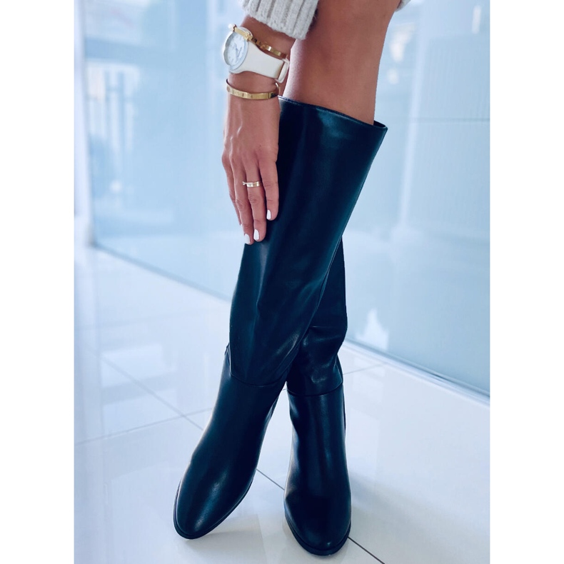 Kozaki na obcasie Leisha Black czarne 1