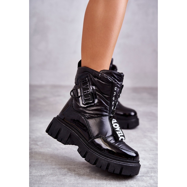 PM1 Damskie Ocieplane Śniegowce Na Suwak Czarne Marit 2