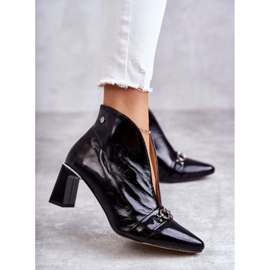 Skórzane Botki Na Słupku Maciejka Czarne 05262-01 1