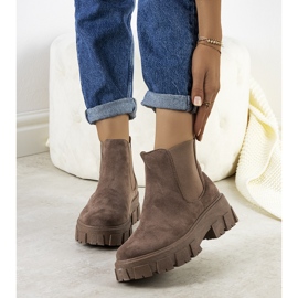 Brązowe botki damskie Mooca 1