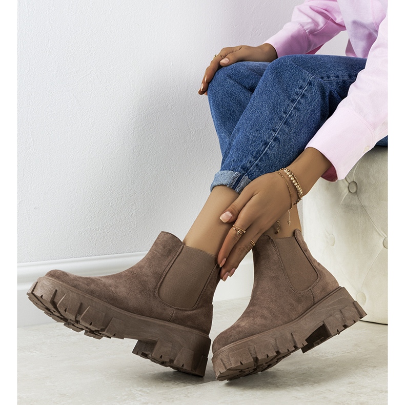 Brązowe botki damskie Mooca 2