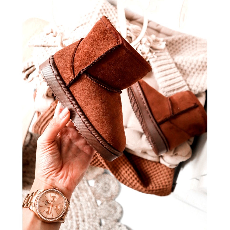 FR1 Dziecięce Ocieplane Botki Śniegowce Brązowe Gooby 1