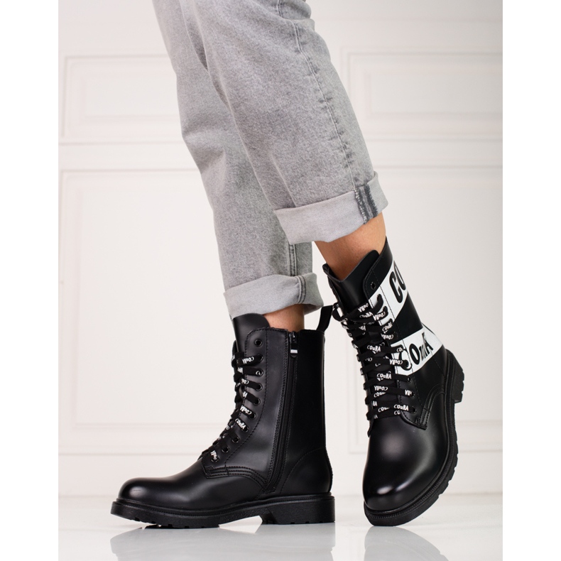 Czarne workery damskie 1