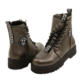 Dziewczęce kozaki na suwak Miss Evento 22DZ23-5257 brązowe 3