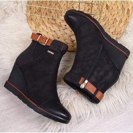 Sneakersy na koturnie ocieplane czarne Filippo 2