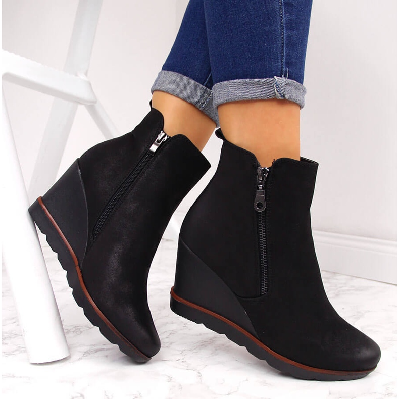 Botki ocieplane sneakersy czarne Filippo 1