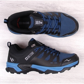Buty sportowe męskie trekkingowe czarno - niebieskie Big Star KK174106 czarne 5