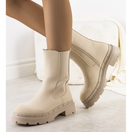 BM Beżowe matowe botki Antede beżowy 2