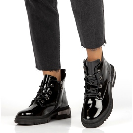 Botki Lakierowane Ocieplane Filippo DBT4173 BK czarne 1