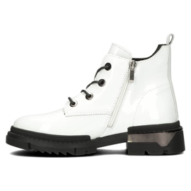Botki Lakierowane Ocieplane Filippo DBT4173 Białe 1