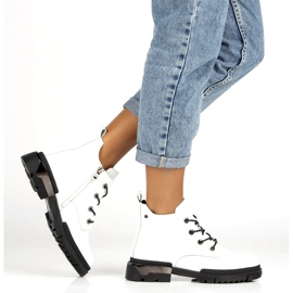 Botki Lakierowane Ocieplane Filippo DBT4173 Białe 2