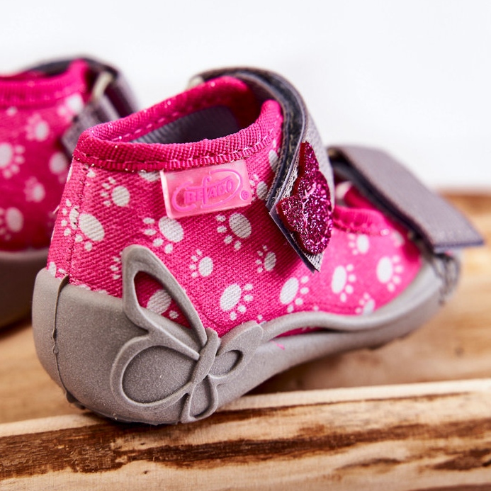 BEFADO S.A. Sandałki Papcie Befado Na Rzep Łapki 242P108 Różowe 2