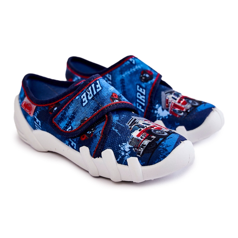 BEFADO S.A. Buty Papcie Befado Na Rzep Wóz Strażacki 273X309 Granatowe 1