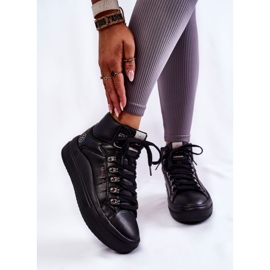 Damskie Wysokie Trampki Cross Jeans KK2R4029C Czarne 1