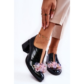 PA2 Lakierowane Półbuty Mozaika Z Transparentną Ozdobą Zielone Delaver 2