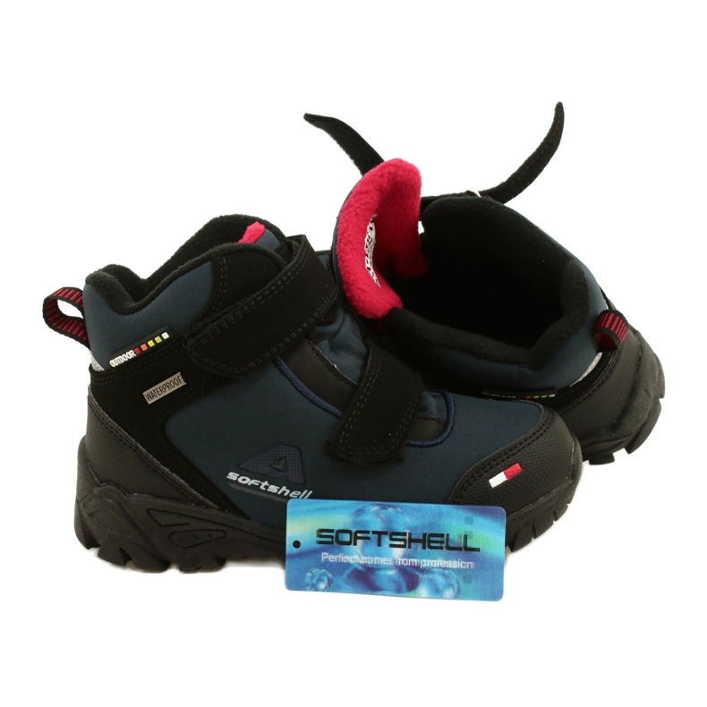 American Club Buty chłopięce softshell z membraną  WT70 granatowe czarne 4