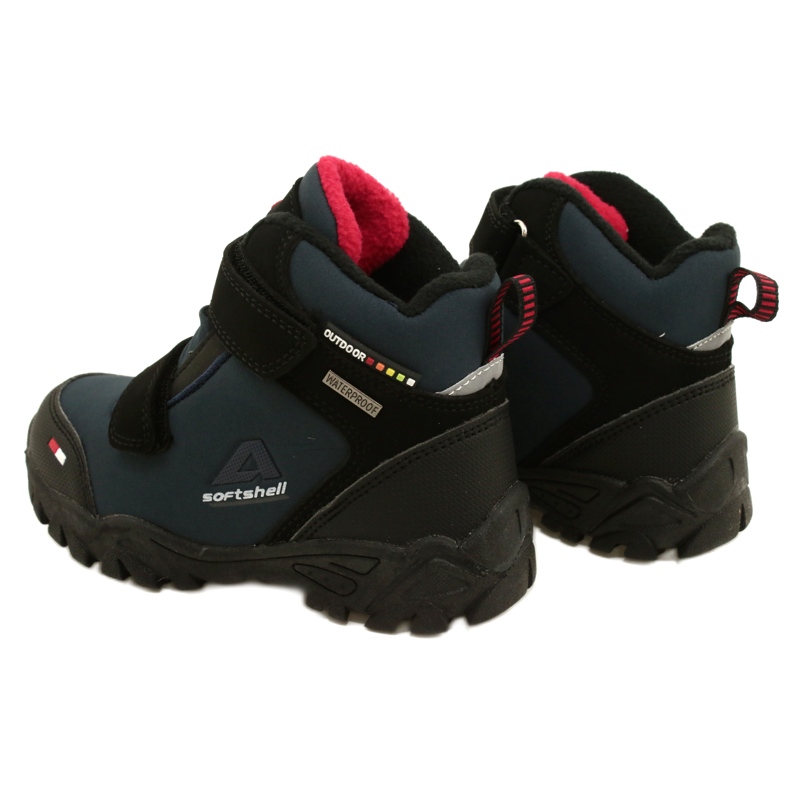 American Club Buty chłopięce softshell z membraną  WT70 granatowe czarne 3