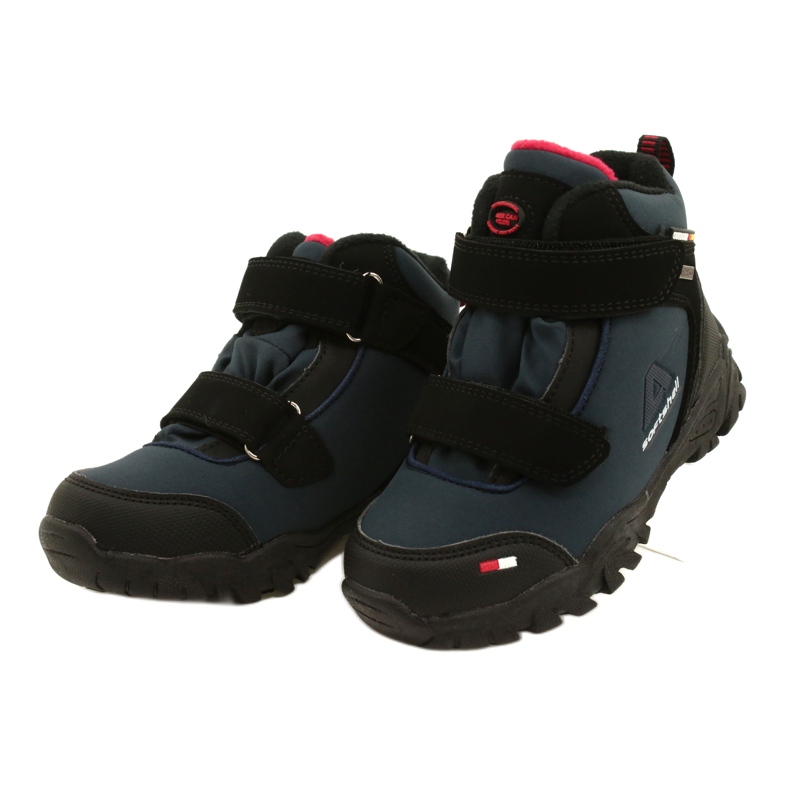 American Club Buty chłopięce softshell z membraną  WT70 granatowe czarne 2