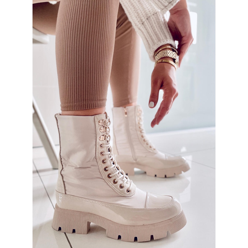 BM Botki sznurowane Merced Beige beżowy 1