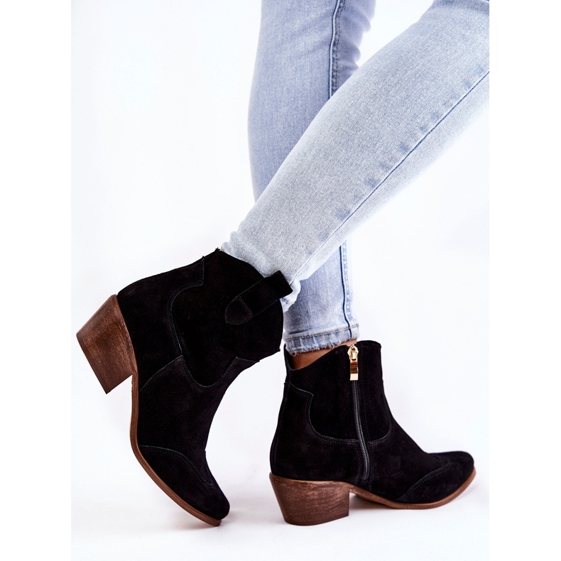 Damskie Botki W Szpic Lewski Shoes 3236 Czarne 2