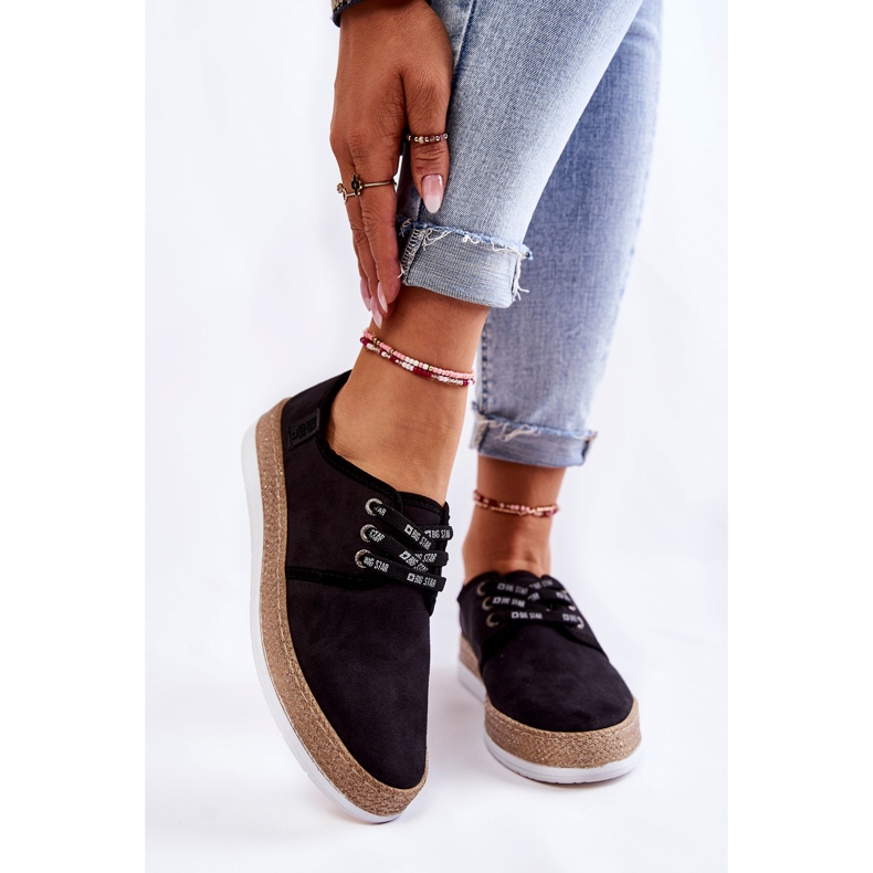 Damskie Niskie Trampki Memory Foam System Big Star KK276004 Czarne 1