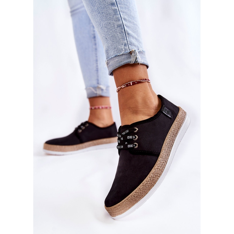 Damskie Niskie Trampki Memory Foam System Big Star KK276004 Czarne 2