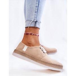 Damskie Niskie Trampki Memory Foam System Big Star KK276005 Beżowe beżowy 2