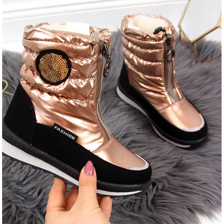 Śniegowce wodoodporne Jr EVE323C złote białe złoty 1