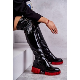 PS1 Lakierowane Damskie Kozaki Workery Czarne Callen 4