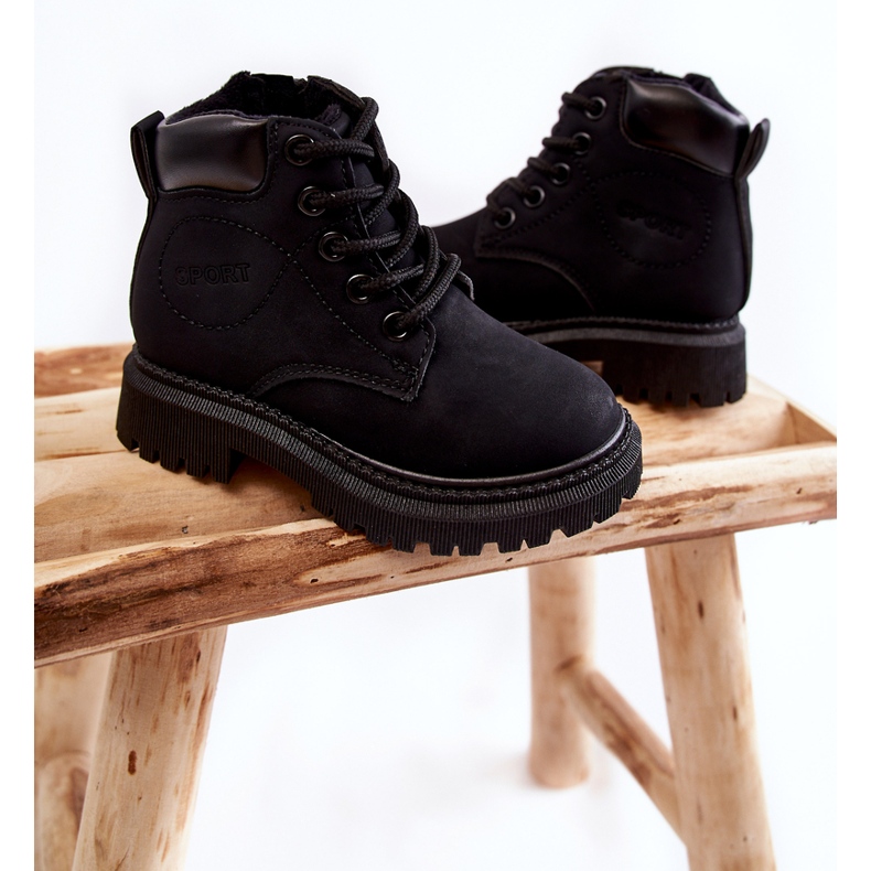 Dziecięce Ocieplane Botki Trapery Czarne Cheddy 2