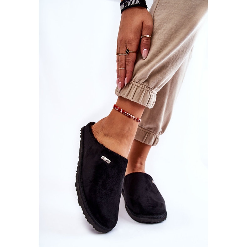 Domowe Ocieplane Klapki Papcie Inblu CS-34-014 Czarne 1