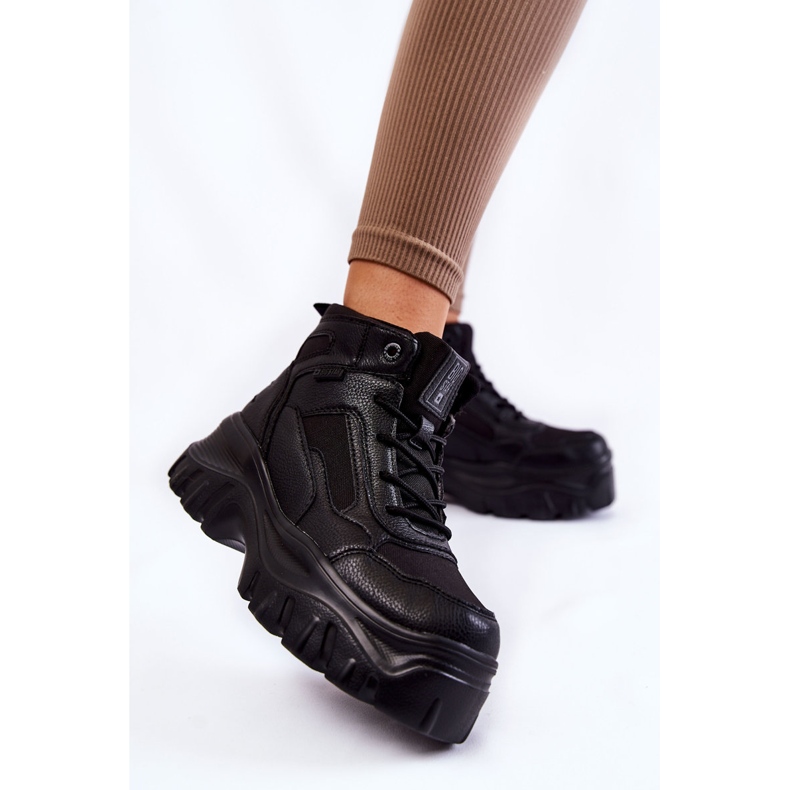 Modne Botki Trapery Memory Foam Big Star KK274371 Czarne 2