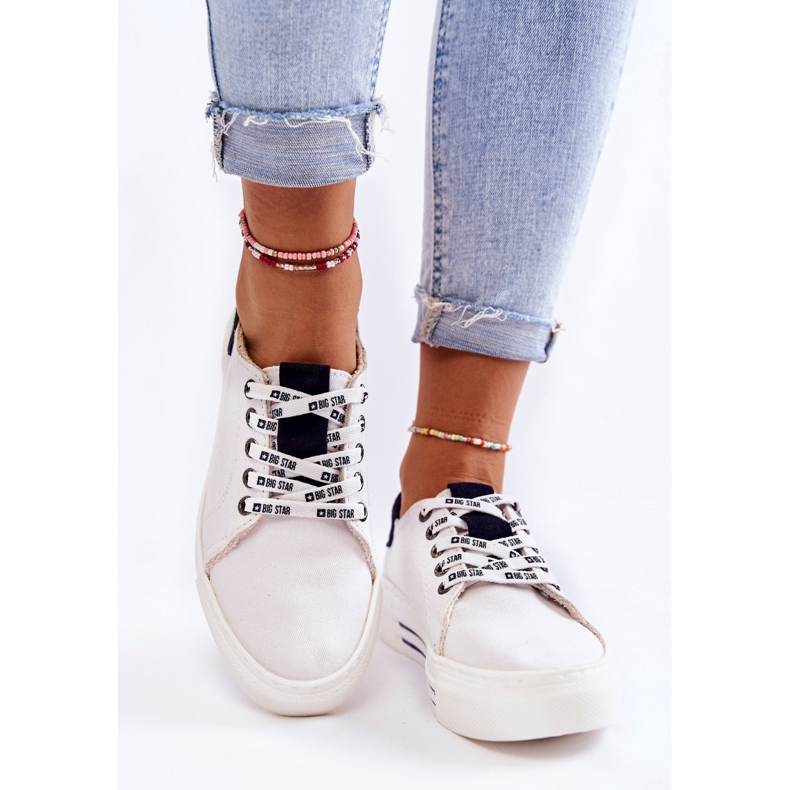 Damskie Trampki Memory Foam System Big Star KK276002 Białe 2