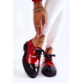 Lakierowane Półbuty Wiązane Laura Messi 2441 Czerwone 1