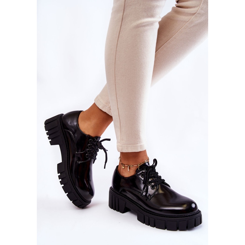 Modne Lakierowane Półbuty La.Fi 210013B-NL Czarne 2