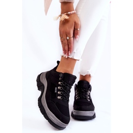 Damskie Buty Trekkingowe Trapery Memory Foam Big Star KK274364 Czarne 1