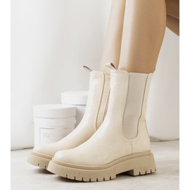 Beżowe botki na platformie Timaru beżowy 1