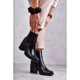 PL4 Wężowe Skórzane Botki La.Fi 260038B-XC Czarne 260038B-XC 3