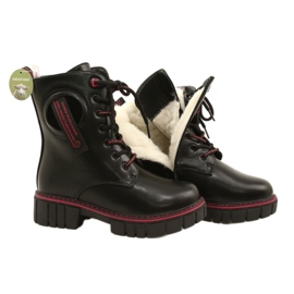 Modne Glany Na Suwak Miss Evento 22DZ23-5244 Black-Red czarne 4