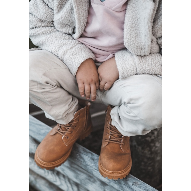 Dziecięce Ocieplane Botki Trapery Camel Cheddy brązowe 1