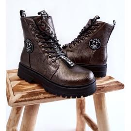 Dziecięce Ocieplane Botki Trapery Ciemnoszare Conley brązowe 2