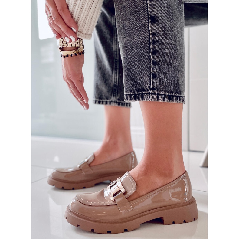 PA1 Mokasyny damskie Sophie Khaki beżowy brązowe 2